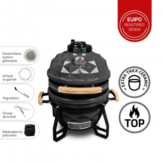 Grill ceramiczny Kamado Club Junior szary